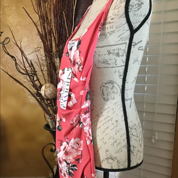 Asymmetrical Faux Wrap Dress with attached shorts - Picture 5 of 9